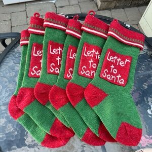 Handmade Christmas Stocking 100% Wool, Christmas Decor, Christmas Gift 6 pcs